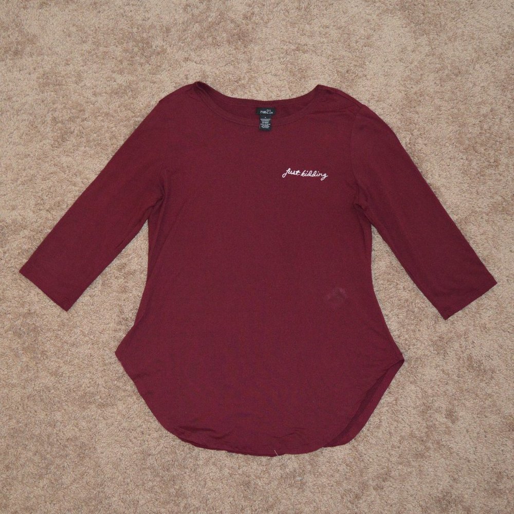 Burgandy Half Sleeve shirt